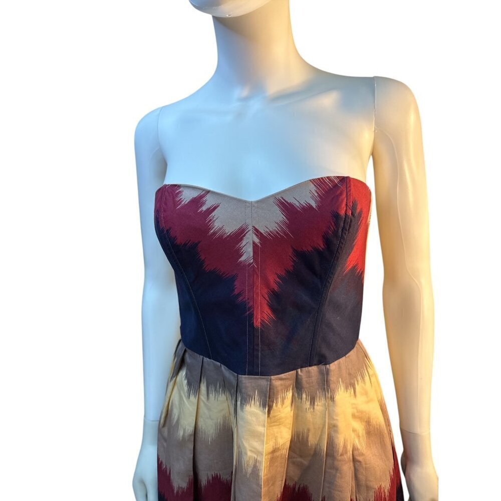 Anthropologie Corey Lynn Calter Strapless Painted Stripe Dress Size 4, EUC - Picture 3 of 6